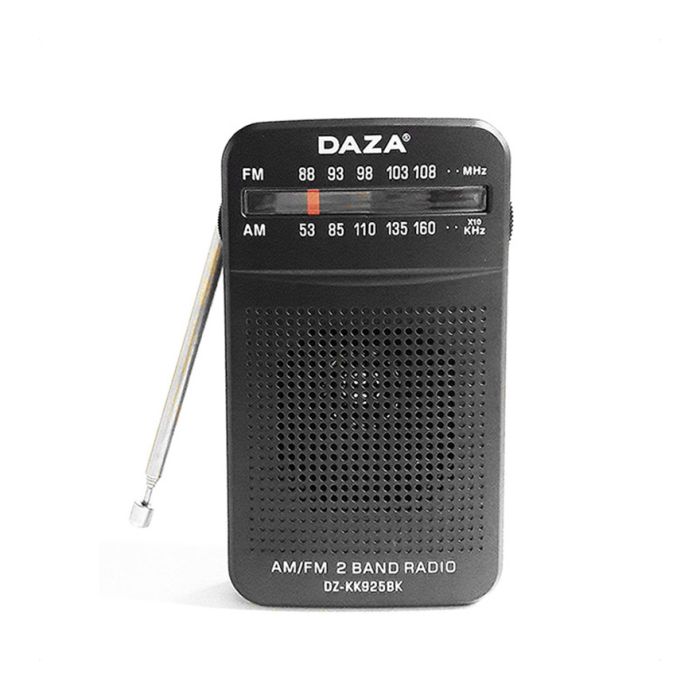 Radio Portátil Daza Analógica Auriculares Am y Fm a Pila Dzkk925bk